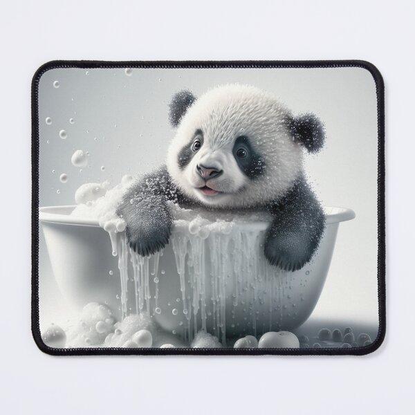 Item preview, Baby Panda Taking a Bath, Cute Animal Art designed and sold by CheekyAnimalz.