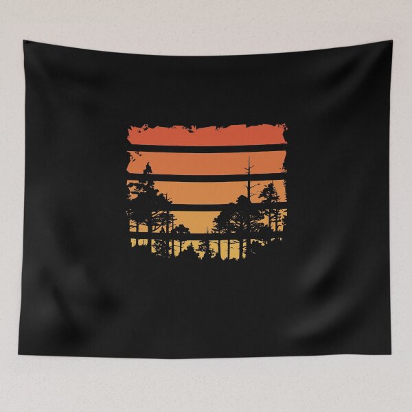 Item preview, Retro Sunset in the Forest - Vintage Nature Art designed and sold by TurtleDojo.