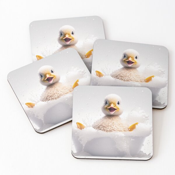 Item preview, Baby Duck Taking a Bath, Cute Animal Art designed and sold by CheekyAnimalz.