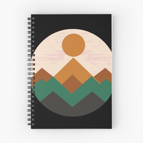 Item preview, Geometric Mountain Landscape with Sunset - Modern Nature Art designed and sold by TurtleDojo.