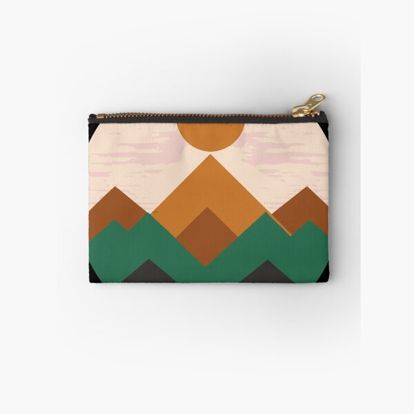 Item preview, Geometric Mountain Landscape with Sunset - Modern Nature Art designed and sold by TurtleDojo.