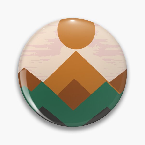 Item preview, Geometric Mountain Landscape with Sunset - Modern Nature Art designed and sold by TurtleDojo.