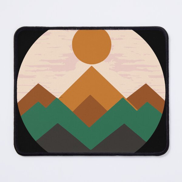 Item preview, Geometric Mountain Landscape with Sunset - Modern Nature Art designed and sold by TurtleDojo.