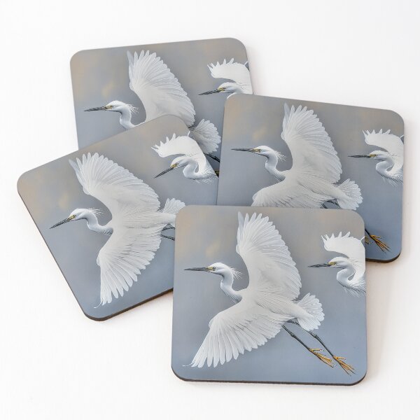 Item preview, Snowy egrets in flight designed and sold by Brian Tarr.