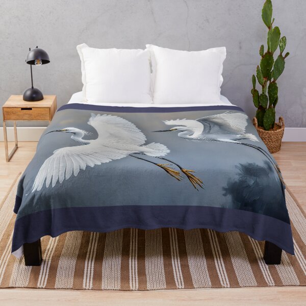 Item preview, Snowy egrets in flight designed and sold by Brian Tarr.
