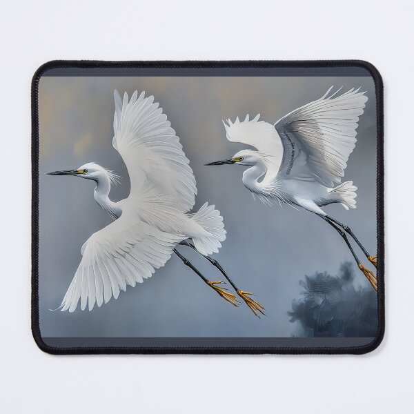 Item preview, Snowy egrets in flight designed and sold by Brian Tarr.