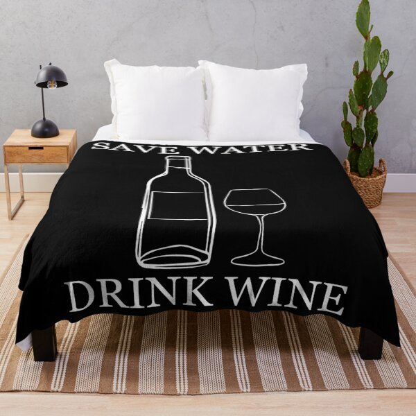 Item preview, Save Water Drink Wine Bottle Glass Funny Wine Lover Quote designed and sold by janastefa.