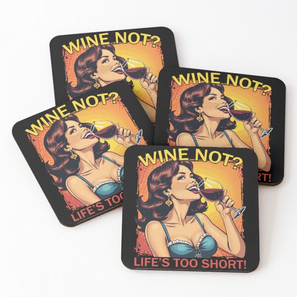 Item preview, Wine Not Life's Too Short Retro Woman Funny Wine Lover Art designed and sold by janastefa.