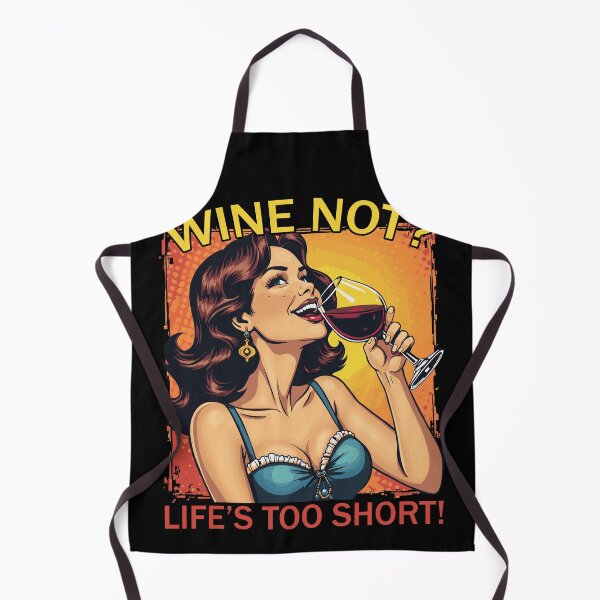 Item preview, Wine Not Life's Too Short Retro Woman Funny Wine Lover Art designed and sold by janastefa.