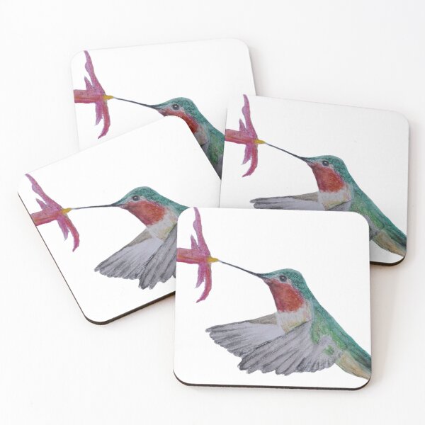 Item preview, Hand-painted Ruby-Throated Hummingbird Nature Art designed and sold by PawPrintsandPaints.
