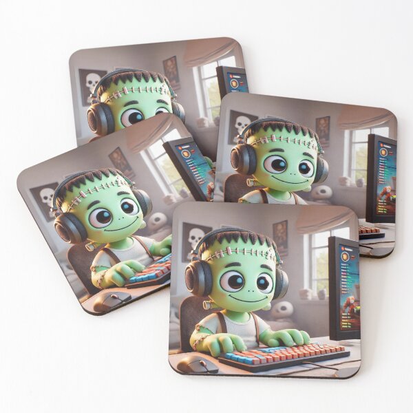 Item preview, Gamer Frankenstein at the Keyboard designed and sold by Sillytoe.