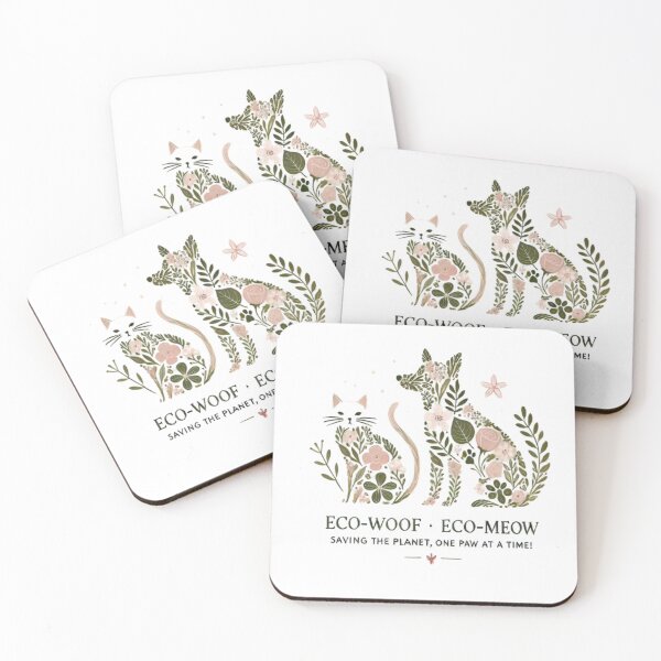 Item preview, Floral Cat and Dog Promoting Eco-Friendly Living designed and sold by yuxin2009.