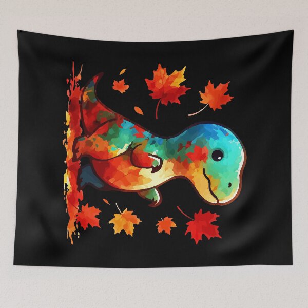 Item preview, Kawaii Autumn Dinosaur Tyrannosaurus designed and sold by TomFrontierArt.