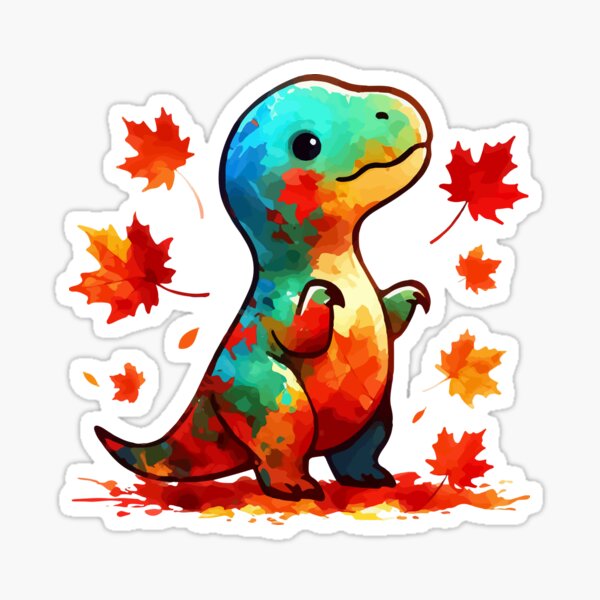 Artikel-Vorschau von Kawaii Herbst Dinosaurier Tyrannosaurus, designt und verkauft von TomFrontierArt.