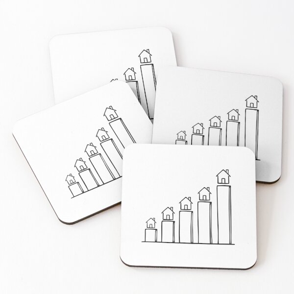 Item preview, Bar chart with small icons house at top designed and sold by rasagamastore.