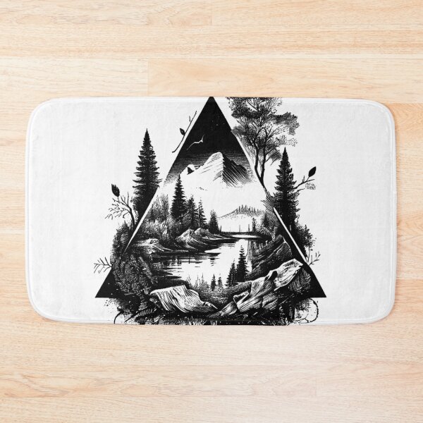 Item preview, Mountain Landscape Inside Triangle Shape - Geometric Nature Art designed and sold by TurtleDojo.