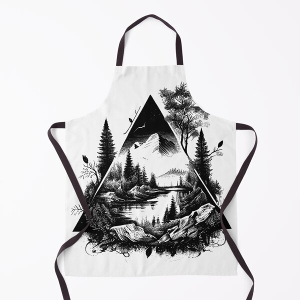 Item preview, Mountain Landscape Inside Triangle Shape - Geometric Nature Art designed and sold by TurtleDojo.