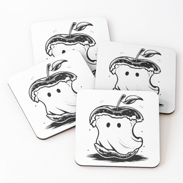 Item preview, Spooky Applecore - boo - black and white designed and sold by pixelated_echoes.