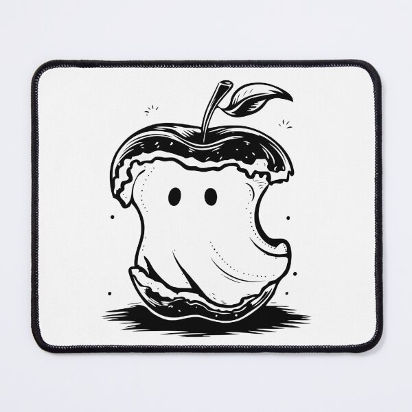 Item preview, Spooky Applecore - boo - black and white designed and sold by pixelated_echoes.