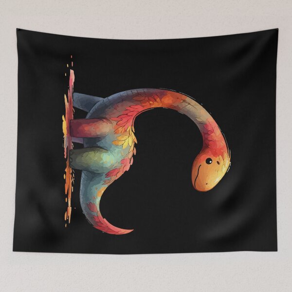 Item preview, Kawaii Sketchy Autumn Dinosaur Brontosaurus designed and sold by TomFrontierArt.