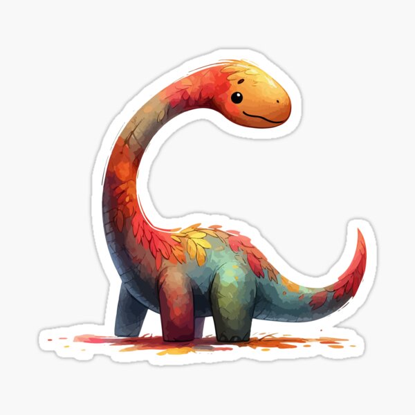 Artikel-Vorschau von Kawaii skizzenhafter Herbst Dinosaurier Brontosaurus, designt und verkauft von TomFrontierArt.