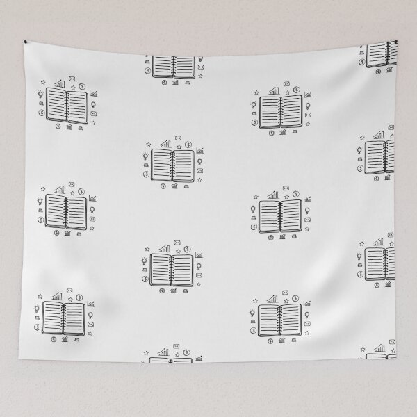 Item preview, An open notebook with financial symbols designed and sold by rasagamastore.