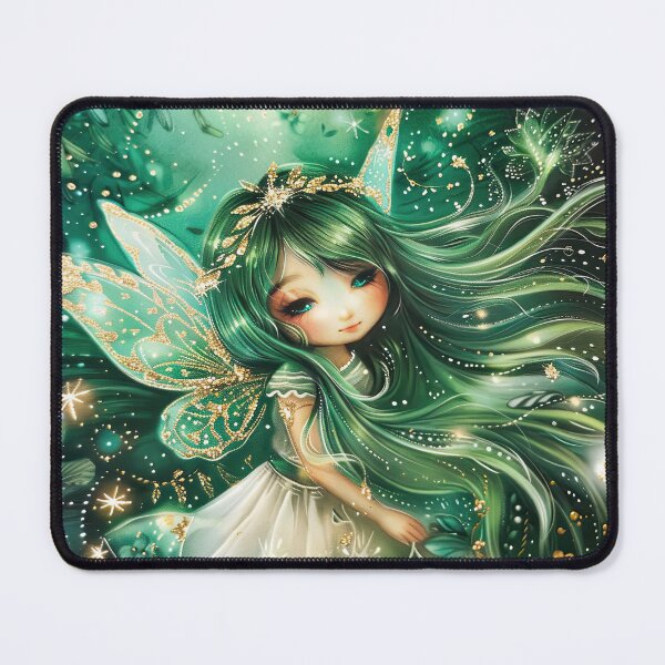 Item preview, Green elf in the shining fairy forest designed and sold by ARTelierDigital.