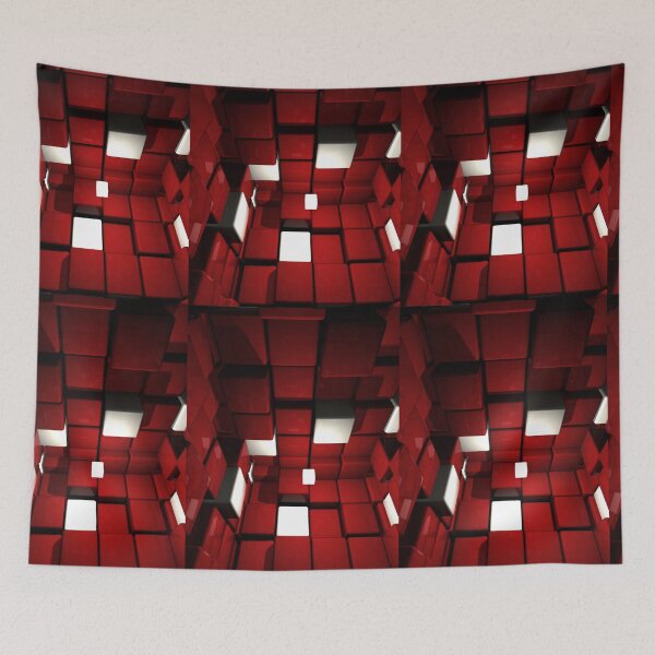 Item preview, RED CUBICLES BLOCKS  designed and sold by johnnyssandart.
