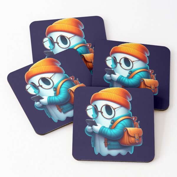 Item preview, Philomath ghost back to college,school,cute ghost wearing glasses, headphone, Bennie designed and sold by droverashop.