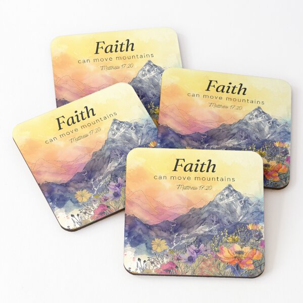 Item preview, "Faith Can Move Mountains" Floral Mountain - Matthew 17:20 designed and sold by JWGifts4U.