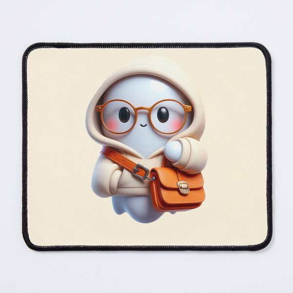 Item preview, Hooded ghost,back to college,school,cute ghost wearing hoodie, glasses and backpack designed and sold by droverashop.