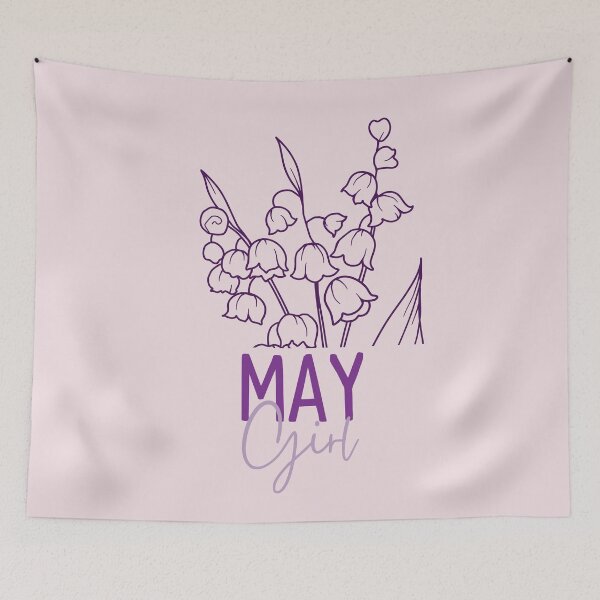 Item preview, May Girl, minimalist Lily of the Valley May Birth Flower for May Birthday Girls designed and sold by lagunaklein.