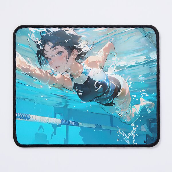 Item preview, Manga summer girl in swimming pool portrait art designed and sold by TheArtistOf2022.