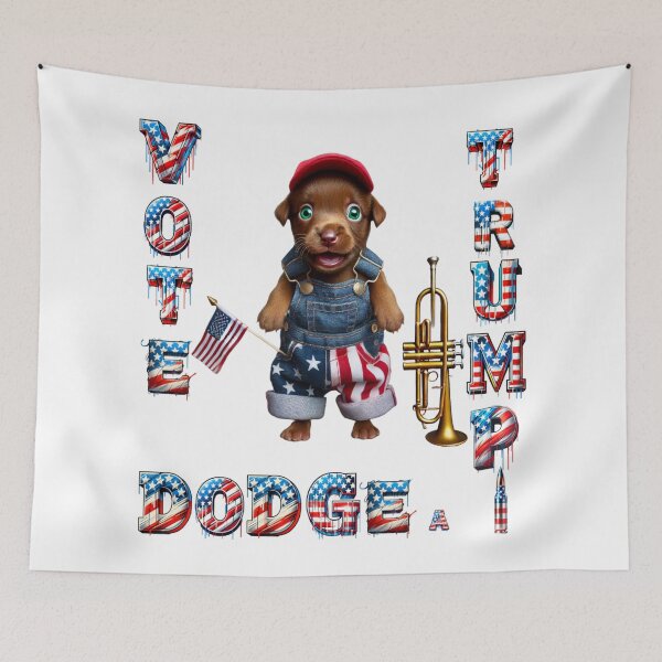 Item preview, Vote Trump, Dodge a Bullet (Patriotic Brown Lab Edition)3 designed and sold by FashionFusionFL.