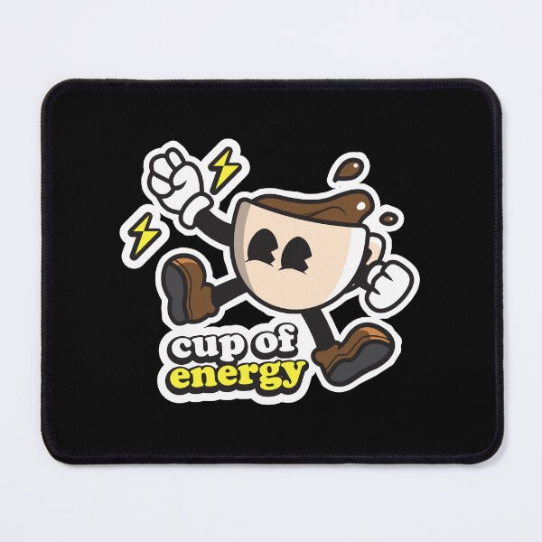 Item preview, Cup of energy, Cute coffee mascot illustration for coffee lovers  designed and sold by Rednosestickers.