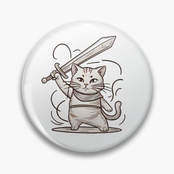 Item preview, Cat with sword designed and sold by DotPointLine.