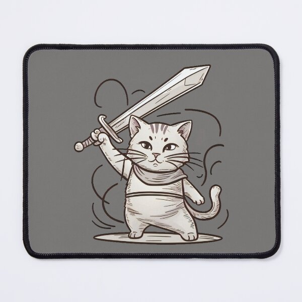 Item preview, Cat with sword designed and sold by DotPointLine.