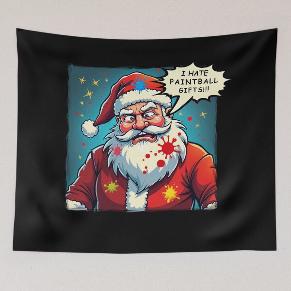 Item preview, Santa hates paintball gifts - Funny cartoon design designed and sold by Ian Matthews.