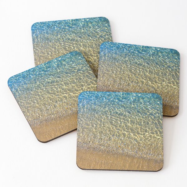 Item preview, Seashore with blue water and orange sand and waves designed and sold by urzga.
