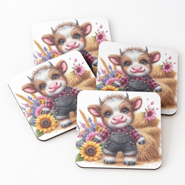 Item preview, Cute Highland Cow,Farm Life,Flowers designed and sold by deniz kaya.