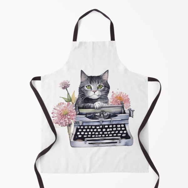 Item preview, typewriter flowers with cat designed and sold by PrintSnap.