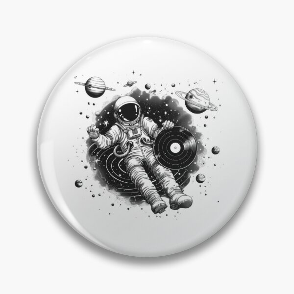 Item preview, Cosmic Scene Astronaut with Vinyl Record Floating Among Stars and Planets designed and sold by tjnextgen99.