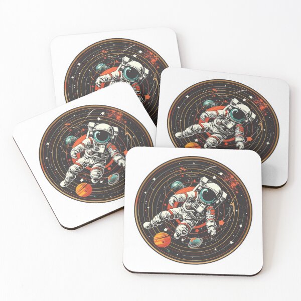 Item preview, Space Art Astronaut with Vinyl Record Amidst Stars and Planets designed and sold by tjnextgen99.