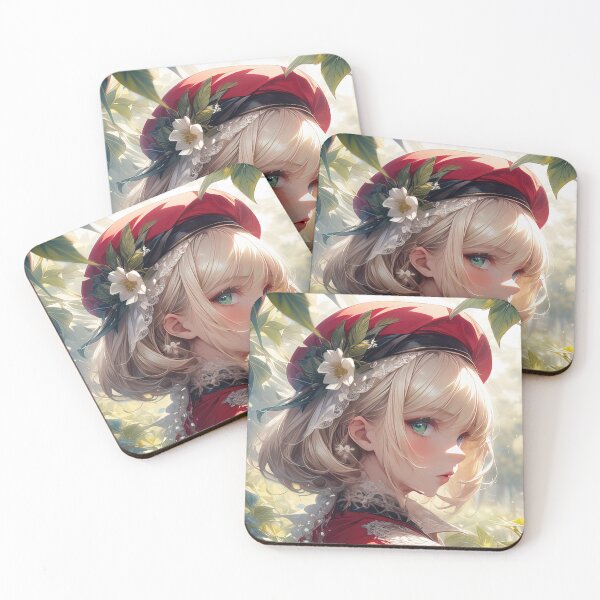 Item preview, Anime girl with glowing flowers in forest portrait art designed and sold by TheArtistOf2022.
