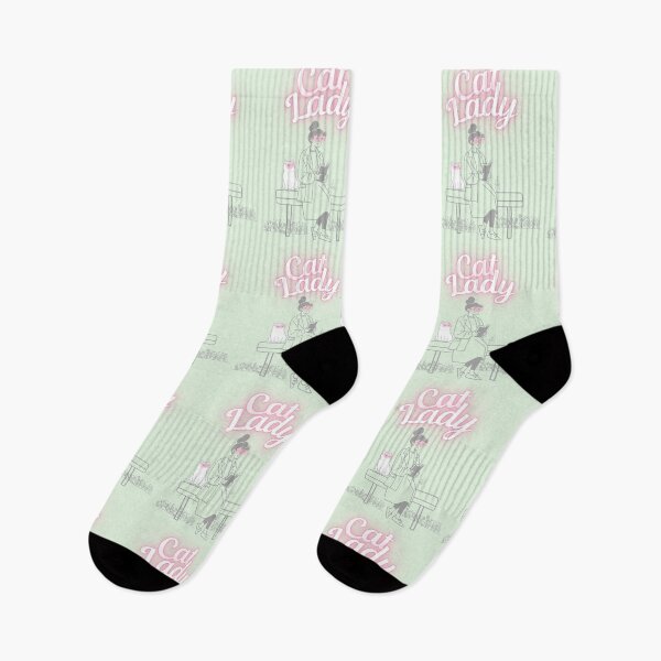 Item preview, Cat Lady Reading With Cute Cat Pink Glasses designed and sold by LivingRoomZoo.