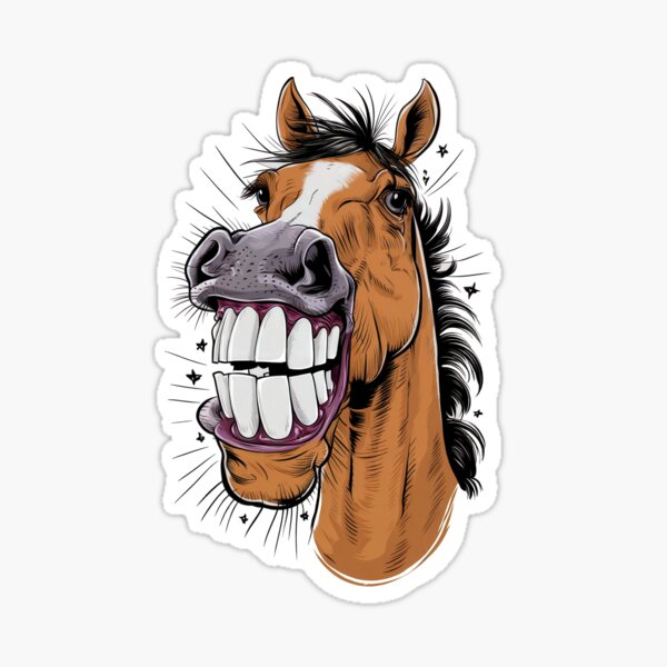 Vista previa del artículo con la obra «Caballo feliz», diseñado y vendido por Angry Swan Designs.