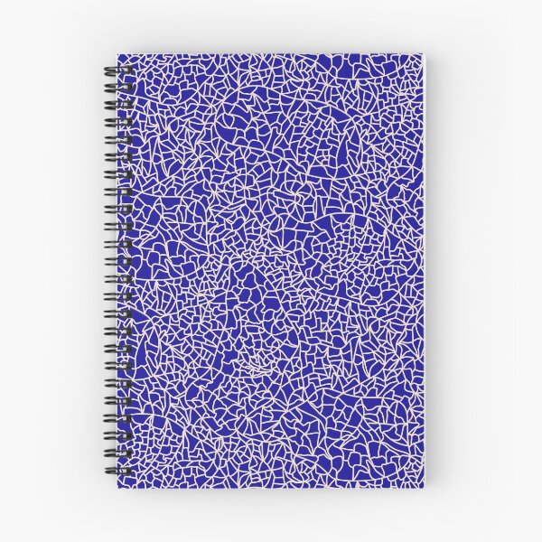 Item preview, Ceramic Crackle Glaze Abstract Textured Line Art Cream White on Royal Blue designed and sold by GenAumonier.