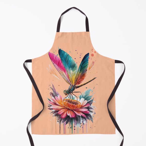 Item preview, Vibrant Multicolored Dragonfly Watercolor Art Print Floral Fantasy Peach Fuzz designed and sold by piketo.