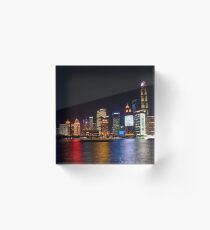 Shanghai Bund At Night Acrylic Block