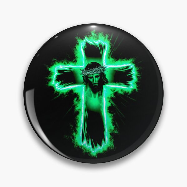 Item preview, Divine Glow Christ on the Cross - Green designed and sold by Exodoi.